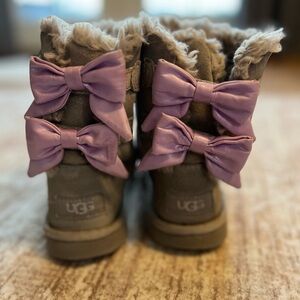 UGG Boots with Lavender Bows- size 13c